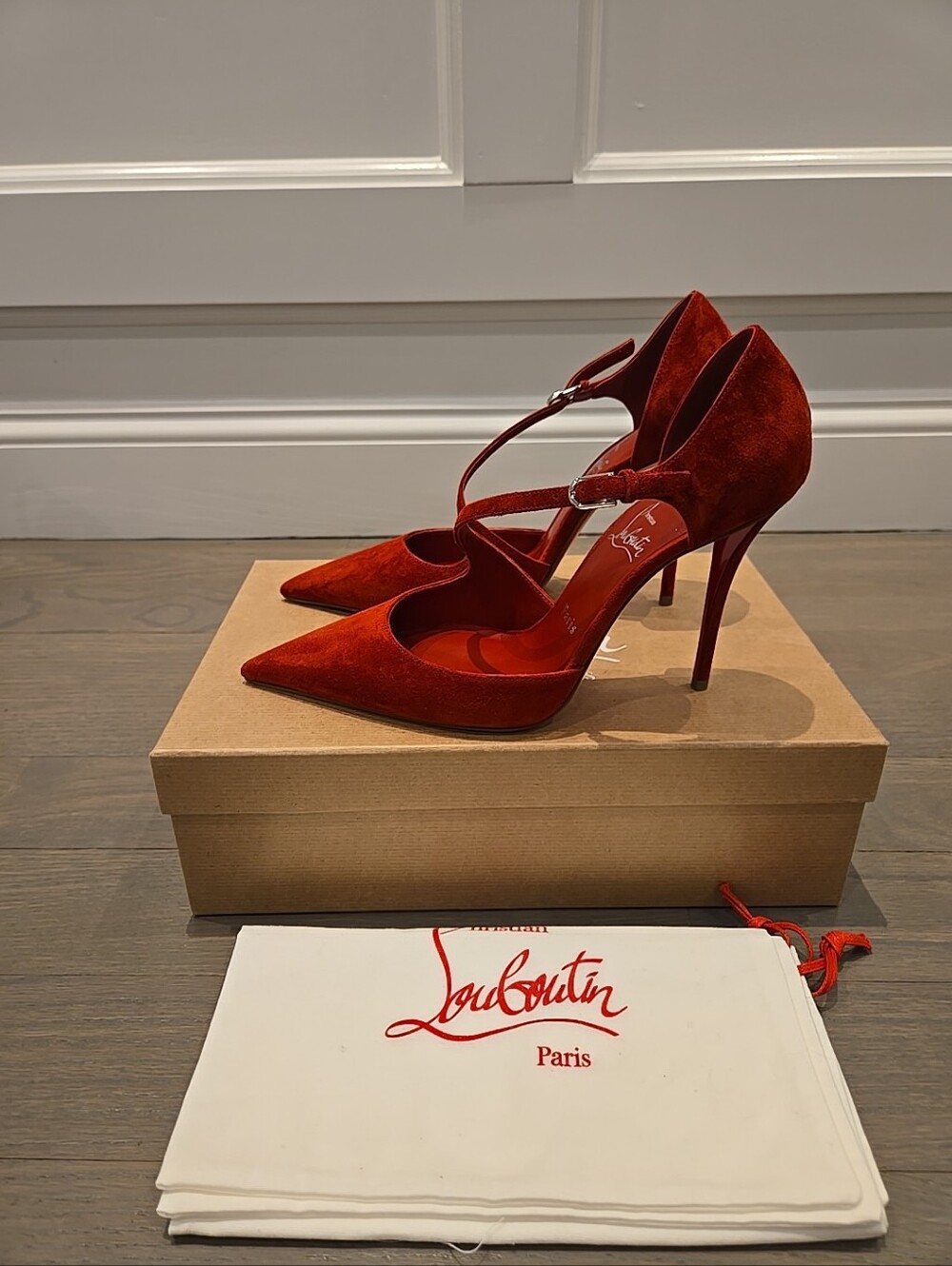 $1095 Christian Louboutin Miss Ziggyta 100 Suede Pump Women's EU 38.5 US 8.5 NWT - Picture 5 of 10